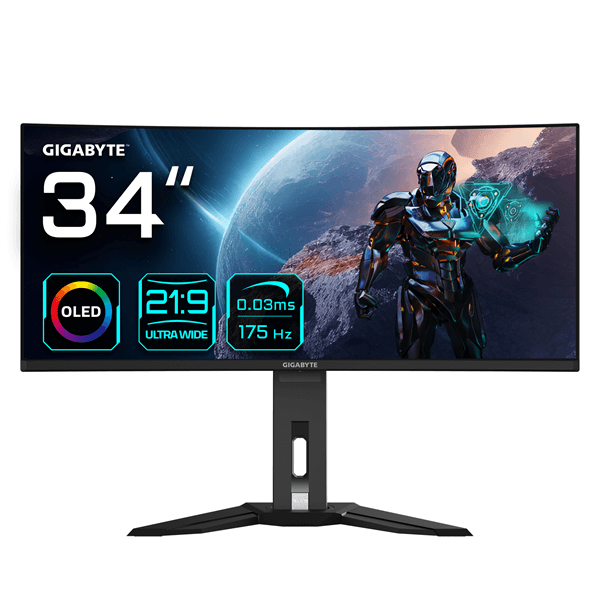 monitor gigabyte 34  mo34wqc,oled,curvo,3440 x 1440 (wqhd),0.23pp,1500:1,0,03ms,175hz,2hdmi+1dp+3usb3.2+usb type c,altavoces