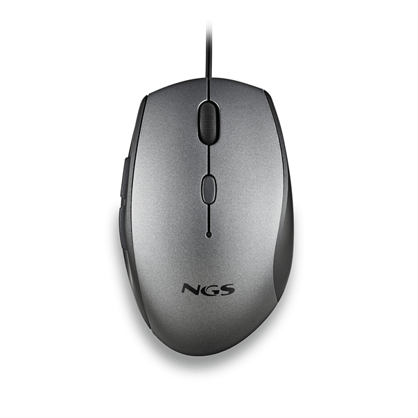 mouse ngs ergo moth gray con cable y botones silenciosos. adaptador usb a tipo c