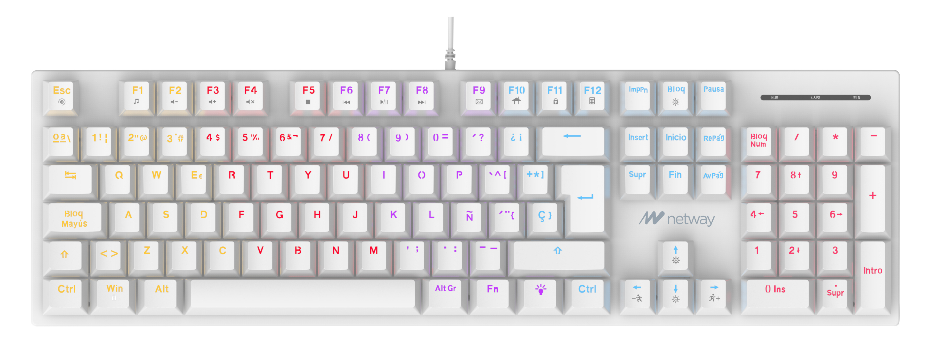 TECLADO MECANICO NETWAY GAMING XK840 BLANCO