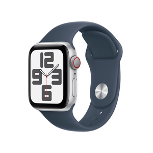 Apple-Watch-SE-GPS---Cellular-40mm-Silver-Aluminium-Case-with-Storm-Blue-Sport-Band---M-L