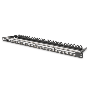 DIGITUS-Modular-Patch-Panel--shielded-24-port--label-field--0.5U--rack-mount--color-black-RAL-9005