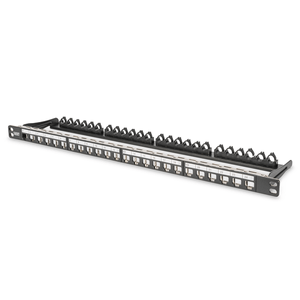 DIGITUS-Modular-Patch-Panel--shielded-24-port--label-field--0.5U--rack-mount--color-black-RAL-9005