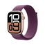 Apple Watch Series 10 GPS + Cellular 46mm Rose Gold Aluminium Case with Plum Sport Loop