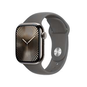 Apple-Watch-Series-10-GPS---Cellular-42mm-Natural-Titanium-Case-with-Stone-Grey-Sport-Band---S-M