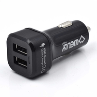 Miniatura 1 de Cargador de coche welly enjoy doble puerto con carga rapida 3 0 30w negro WY11001