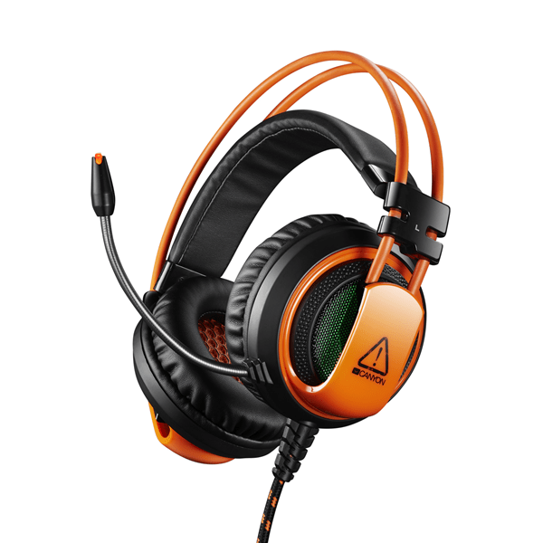 CANYON Gaming Auriculares con conector de 3.5 mm mas conector USB para la funcion de vibracion con boton de control de luz