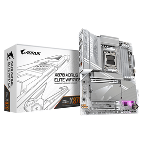 Placa-AMD--GIGABYTE-Placa-base-X870-A-ELITE-WF7-ICE---Compatible-con-CPUs-AMD-Ryzen-9000-VRM-digital-de-16-2-2-fases-hasta-8000MHz-DDR5--OC--4xPCIe-5.0---4xM.2-Wi-Fi-7-LAN-2.5GbE-USB-3.2-Gen-2x2-Socket-AM5
