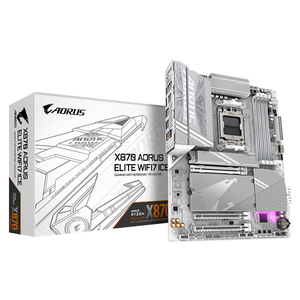 Placa-AMD--GIGABYTE-Placa-base-X870-A-ELITE-WF7-ICE---Compatible-con-CPUs-AMD-Ryzen-9000-VRM-digital-de-16-2-2-fases-hasta-8000MHz-DDR5--OC--4xPCIe-5.0---4xM.2-Wi-Fi-7-LAN-2.5GbE-USB-3.2-Gen-2x2-Socket-AM5