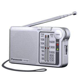 RADIO-ANALOGICA-CON-ALTAVOZ-PANASONIC-RF-P150DEG-S-AM-FM-SINTONIZADOR-ANALOGICO-COLOR-PLATA