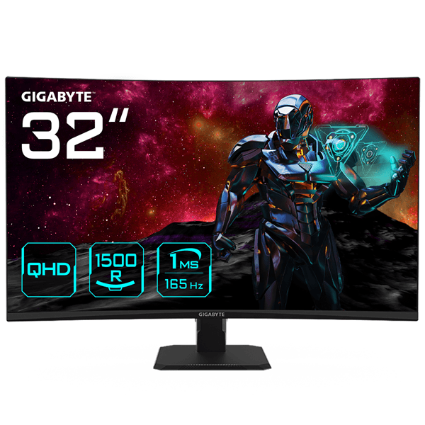 monitor gigabyte 32  gs32qc,curvo,2560x1440,0.27pp,3500:1,1ms,170hz,2hdmi+1dp