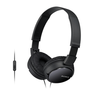 HEADSET SONY MDR-ZX110AP DIADEMA PLEGABLE COLOR NEGRO CONECTOR JACK 3.5mm SENSIBILIDAD 98db