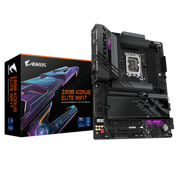 GIGABYTE Intel Z890 AORUS ELITE WIFI7 Placa Base - Soporta CPUs Intel Core Ultra (Serie 2), 16+1+2 Fases VRM, hasta 8800MHz DDR5 (OC), 1xPCIe 5.0 + 3