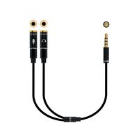 Miniatura 1 de CABLE ADAPTADOR AUDIO NANO CABLE JACK 3.5/M - 2XJACK 3.5/H 30CM NEGRO