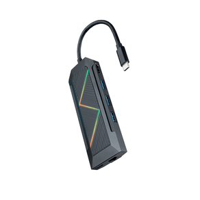 HUB-NANO-CABLE-USB-C-CONVERSOR-USB-C-A-3XUSB-A--USB-C-PD--HDMI--RJ45--TF--SD-15CM-NEGRO