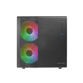 CAJA MICROATX CUBE GAMING MARS GAMING MC400 BLACK FRONTAL MESH DISE??O CUBE 3xVENTILADORES 120mm R