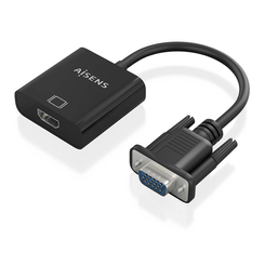 AISENS Cable conversor SVGA Audio a HDMI  SVGA M Jack 3 5 H USB MicroB H HDMI A H  Negro  20cm