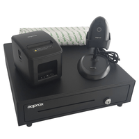 Miniatura 1 de KIT TPV APPROX CAJON APPCASH01 NEGRO + SCAN APPLS11AS + IMP. TERM.  POS80AM-USB + PAPEL CYT8060BPA