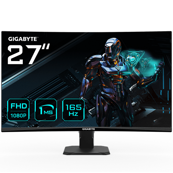 monitor gigabyte 27  gs27f,ips,1920x1080 (fhd),0.31pp,1000:1,1ms,170hz,2hdmi+1dp