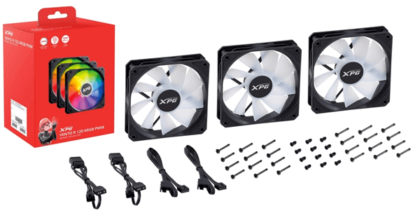 VENTILADOR XPG VENTO R | 120MM | ARGB | PACK 3 | NEGRO