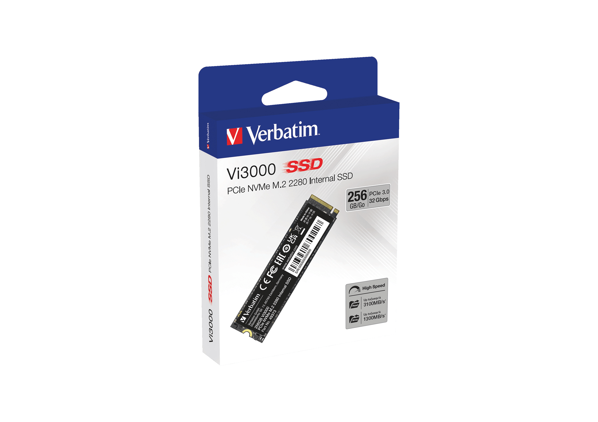VERBATIM Vi3000 SSD 256GB M.2 3100MB/s PCI Express 3.0 NVMe