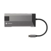Miniatura 2 de ADAPTADOR NATEC FOWLER PLUS USB-C->3XUSB 3.0,HDMI 4K,USB-C PD,RJ45,SD,MSD