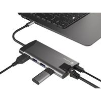 Miniatura 5 de ADAPTADOR NATEC FOWLER PLUS USB-C->3XUSB 3.0,HDMI 4K,USB-C PD,RJ45,SD,MSD