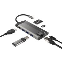 Miniatura 6 de ADAPTADOR NATEC FOWLER PLUS USB-C->3XUSB 3.0,HDMI 4K,USB-C PD,RJ45,SD,MSD