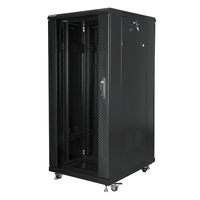 Miniatura 1 de ARMARIO LANBERG RACK 19" 27U 600X800 FLAT PACK NEGRO PUERTA CRISTAL CON LCD