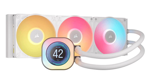 refrigeración líquida corsair icue link titan 360 rx lcd blanco