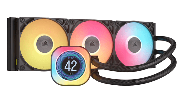 venti. cpu corsair icue link titan 240 rx lcd aio 240mm radiator liquid cw-9061022-ww