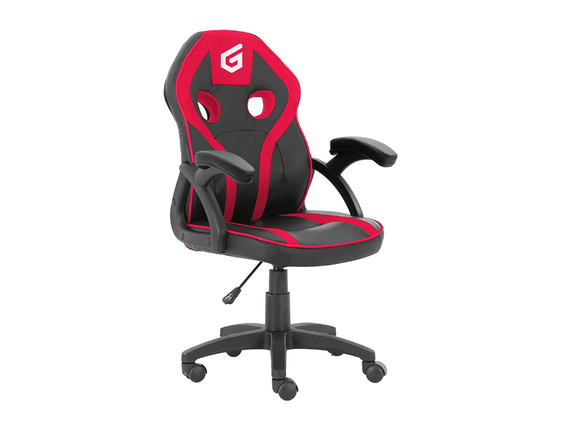 silla gamer junior conceptronic eyota06r color negro detalles en rojo recubrimiento pu de alta calidad diseñ o ergonomico