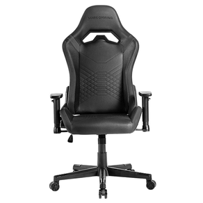 SILLA GAMER MARS GAMING MGCPROBK NEGRA CON DETALLE GRISES BRAZOS REGULABLES EN ALTURA RECLINABLE 135º COJINES ERGONOMICOS SOFT-TOUCH RUEDAS XL