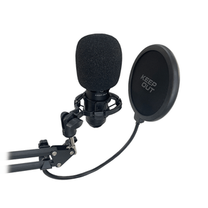 MICROFONO-PROFESIONAL--CON-ACCESORIOS-KEEP-OUT-XMICPRO-KIT-USB-CONTROL-DE-GANANCIA-ENTRADA-DE-AURICULARES-FILTRO-CARDIOLE-BRAZO-ARTICULADO