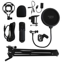Miniatura 3 de MICROFONO PROFESIONAL+ CON ACCESORIOS KEEP OUT XMICPRO KIT USB CONTROL DE GANANCIA ENTRADA DE AURICULARES FILTRO CARDIOLE BRAZO ARTICULADO