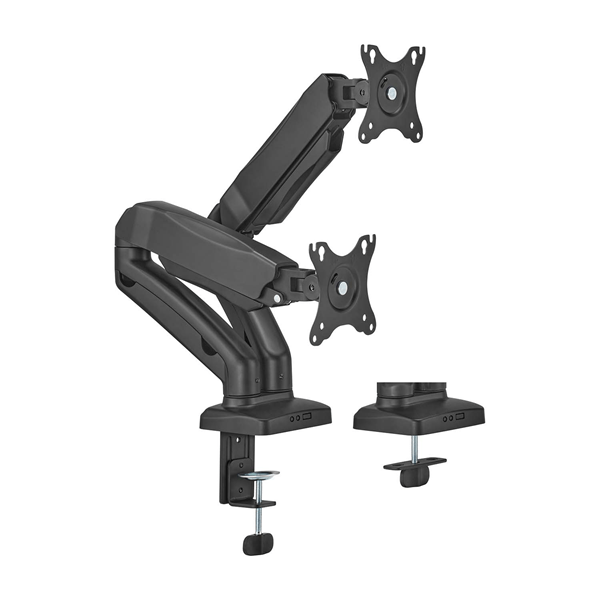 AISENS Soporte De Mesa Pro Contrapeso Giratorio E Inclinable Para Monitor TV 9kg 3 Pivotes 2 Brazos De 17 32 Negro
