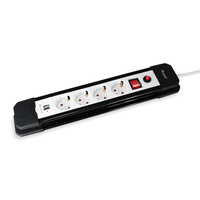 Miniatura 1 de REGLETA ALIMENTACION EQUIP CON 4 TOMAS CABLE DE RED DE 1.5 METROS + 2 PUERTOS USB PROTECCION SOBRECA