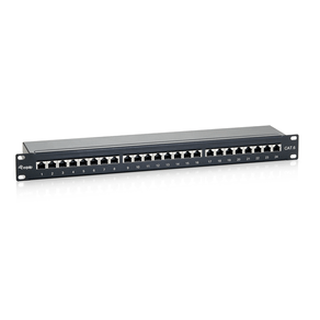 PATCH PANEL 24 PUERTOS CATEGORIA 6 APANTALLADO PREMIUM COLOR NEGRO