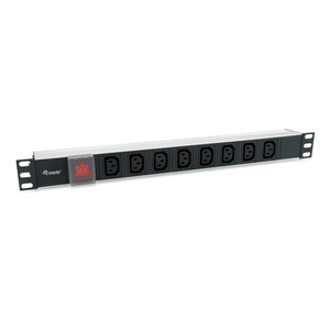 REGLETA-ALIMENTACION-ALUMINIO-RACK-19--1U-8-TOMAS-TIPO-C13-IEC320-CON-INTERRUPTOR-CABLE-1.8m