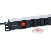 Miniatura 3 de REGLETA ALIMENTACION ALUMINIO RACK 19" 1U 8 TOMAS TIPO C13 IEC320 CON INTERRUPTOR CABLE 1.8m