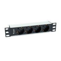 Miniatura 1 de REGLETA ALIMENTACION ALUMINIO RACK 10" 1U 4 TOMAS TIPO SHUCKO EURO CABLE 1.5m