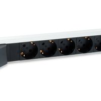 Miniatura 4 de REGLETA ALIMENTACION ALUMINIO RACK 19" 1U 6 TOMAS TIPO SHUCKO EURO CON MAGNETOTERMICO CABLE 1.8m