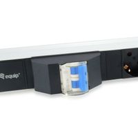 Miniatura 5 de REGLETA ALIMENTACION ALUMINIO RACK 19" 1U 6 TOMAS TIPO SHUCKO EURO CON MAGNETOTERMICO CABLE 1.8m