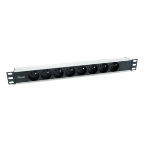 REGLETA-ALIMENTACION-ALUMINIO-RACK-19--1U-8-TOMAS-TIPO-SHUCKO-EURO-CABLE-1.8m