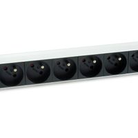 Miniatura 4 de REGLETA ALIMENTACION ALUMINIO RACK 19" 1U 8 TOMAS TIPO SHUCKO EURO CABLE 1.8m