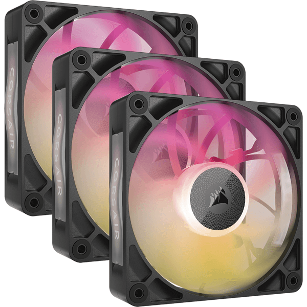 ventilador caja corsair rx rgb max series, icue link rx120 rgb max, 120mm rgb fan, triple fan kit co-9051034-ww