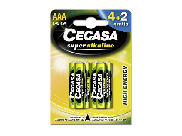 CEGASA PILA SUPER ALC LR03 BLISTER 4 UDS + 2 GRATIS