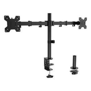 AISENS-Soporte-de-mesa-eco-giratorio-e-inclinable-para-monitor-TV-10kg--3-Pivotes--2-Brazos--de-17-32--Negro