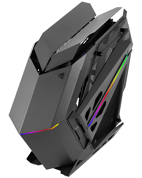 caja atx semitorre mars gaming titan black dise  o extremo capacidad xxl iluminacion argb con hub