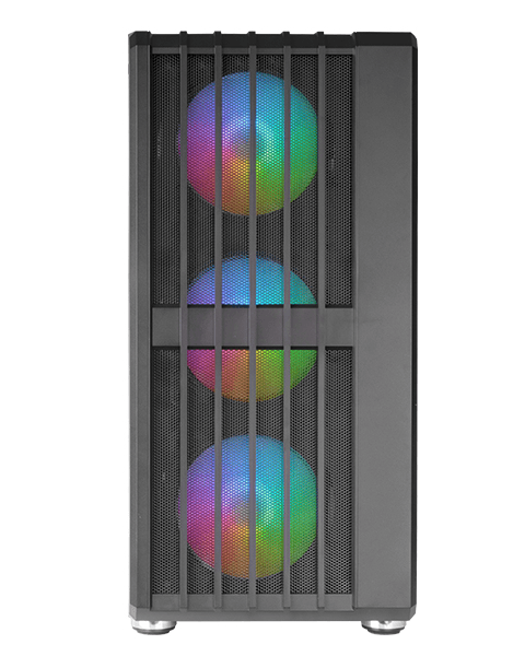 caja atx semitorre gaming mars gaming mcvault frontal negro de malla vertical 4x120mm argb 3xpci ver