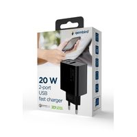 Miniatura 13 de CARGADOR RAPIDO USB GEMBIRD DE 2 PUERTOS Y 20 W, NEGRO